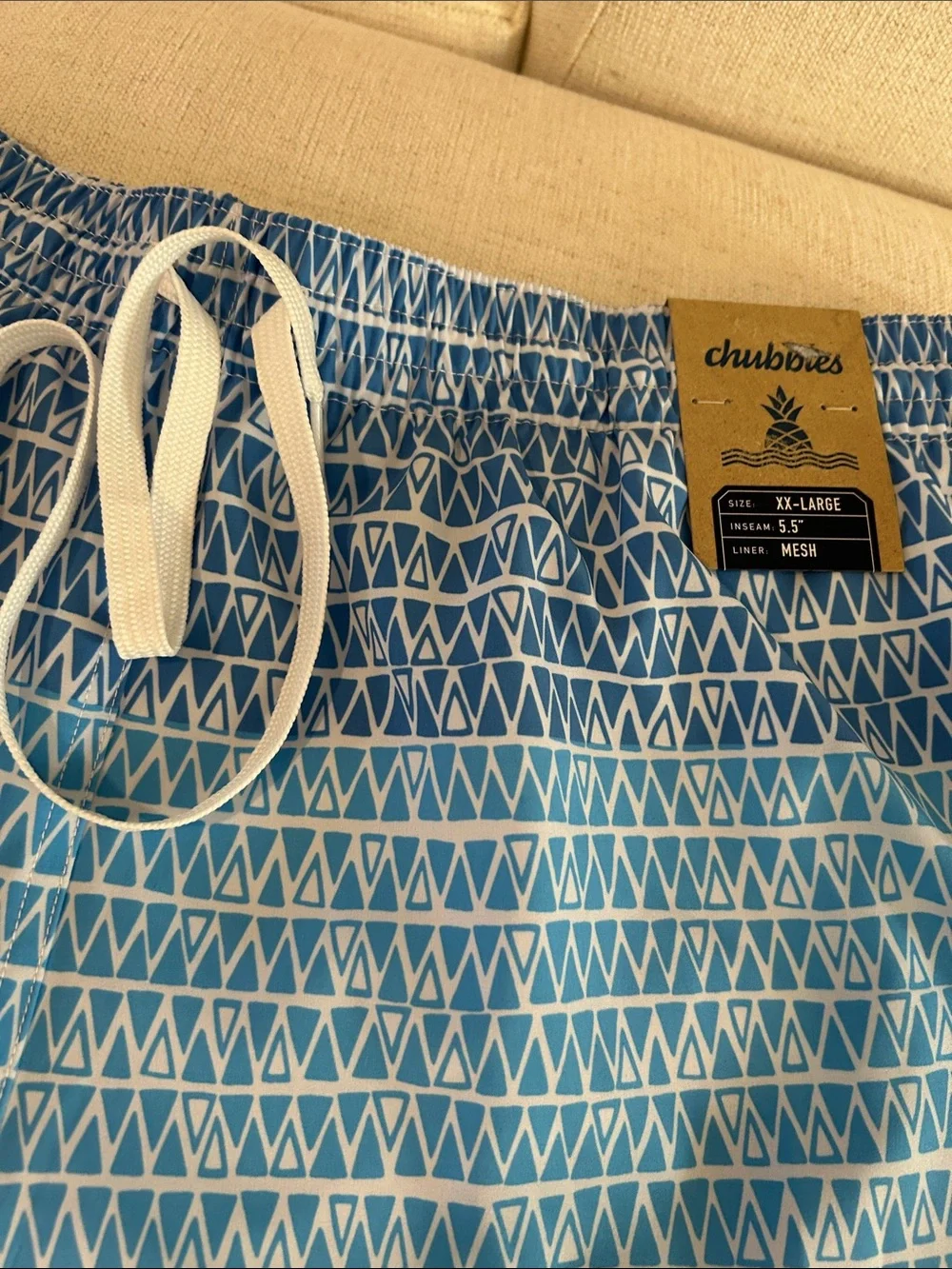 Chubbies Classic 5.5in Swim Trunk Shorts Ocean Trifectas, Blues, Size XXL, NWT